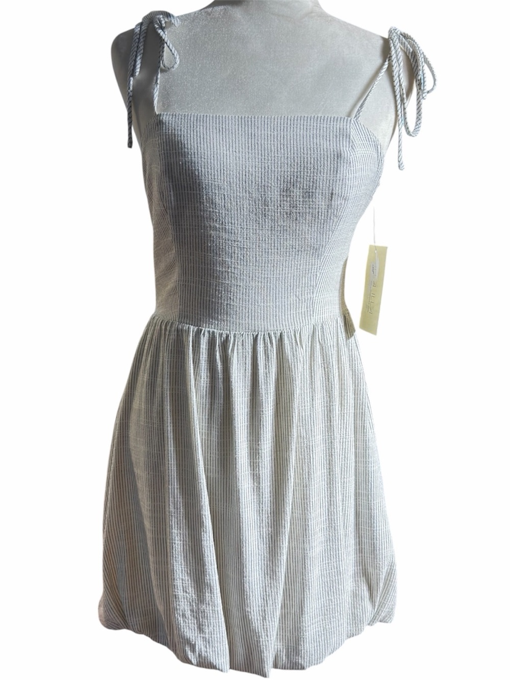 NWT ILLA ILLA Striped Bubble Hem Mini Dress - Sz. S. Effortless Boho - Picture 3 of 9